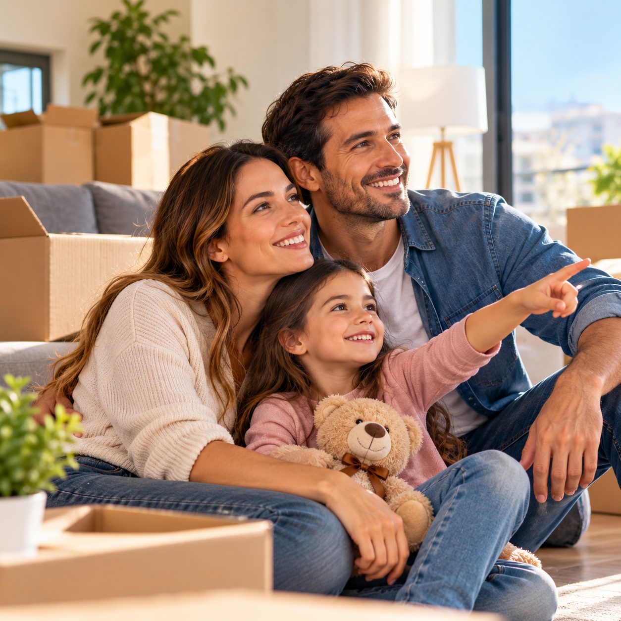 familia feliz en su nuevo hogar